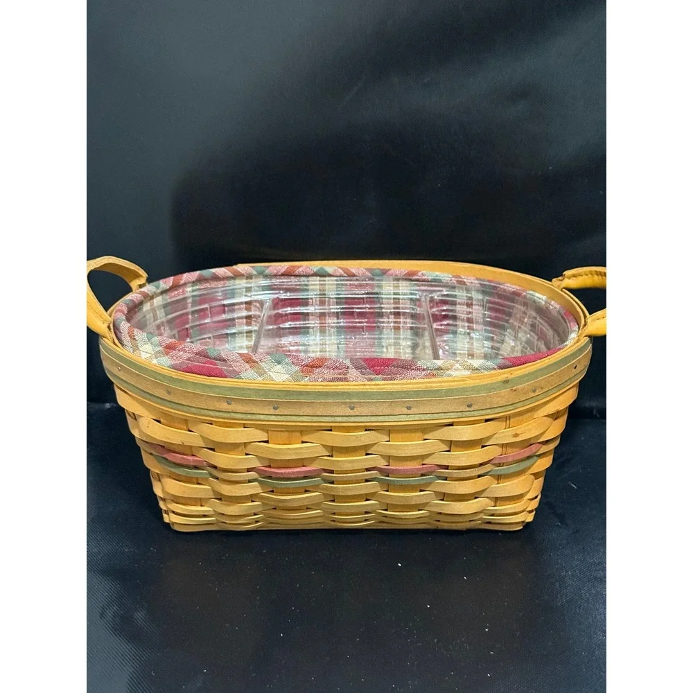 Longaberger 2001‎ Autumn Reflections Large Pail Blessings Basket Tartan Liner